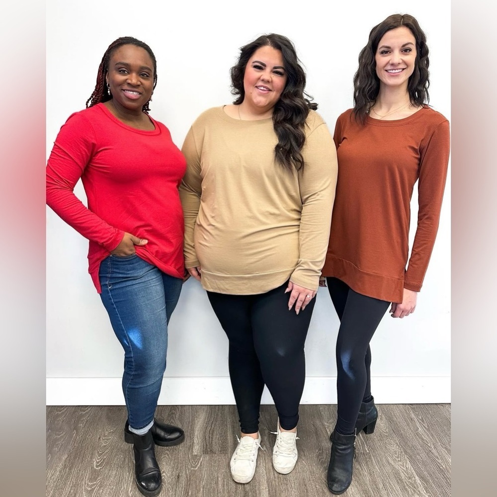 3x Buttercream Clothing Red Long Sleeve Top